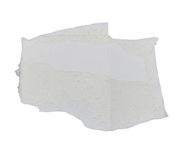 Beyaz arkaplanda yırtılmış beyaz kağıt