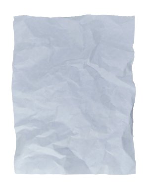 izole beyaz zemin üzerine beyaz buruşuk kağıt