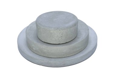 Beyaz arkaplanda izole edilmiş kozmetik veya cilt bakım ürünlerini göstermek için somut şablon podyum temeli