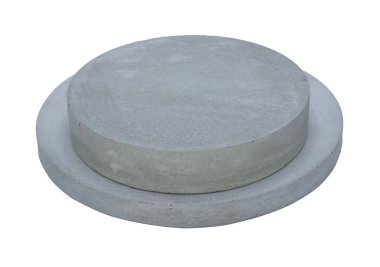 Beyaz arkaplanda izole edilmiş kozmetik veya cilt bakım ürünlerini göstermek için somut şablon podyum temeli