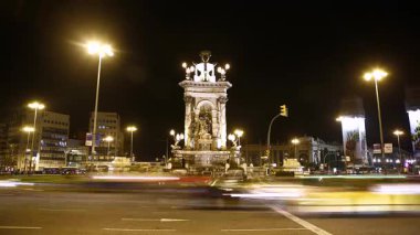 Timelapse, 4K, Plaza d 'Espanya, Barcelona, İspanya