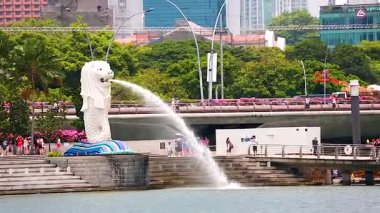 Merlion, Fountain, Landmark, Singapur