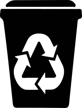 Geri dönüşüm kutusu simgesi beyaz arka plan üzerinde izole