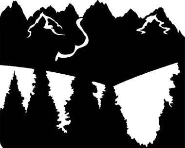 Beyaz arka plan üzerinde izole dağ simgesi