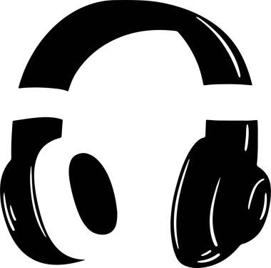 Beyaz arka plan üzerinde kulaklık simgesi