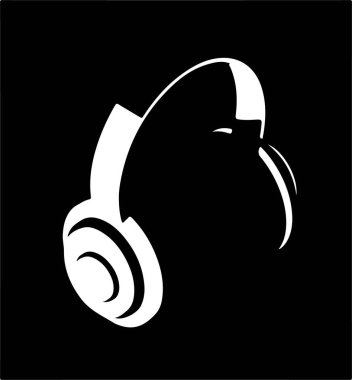 Beyaz arka plan üzerinde kulaklık simgesi
