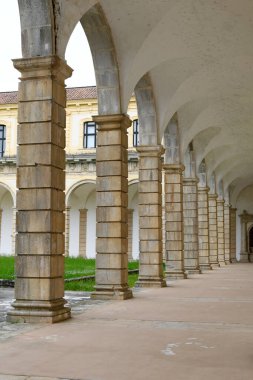 Outside gallery of The Certosa di Padula well known as Padula Charterhouse is a monastery in the province of Salerno in Campania, Italy