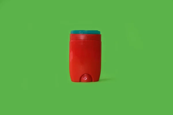 Déodorant Masculin Sur Fond Vert Vif Photo Haute Qualité — Photo