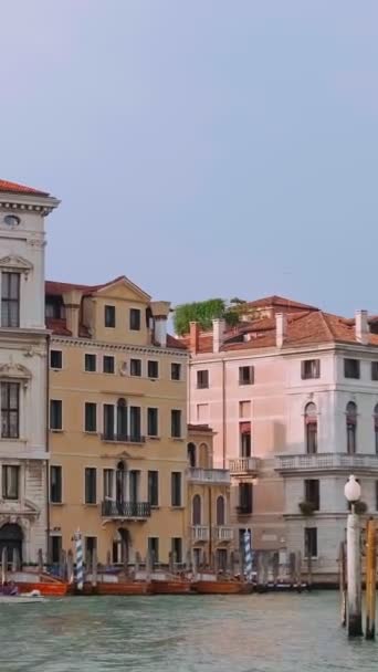 Waterbus Vaporetto Sur Grand Canal Venise Italie Par Une Journée — Video