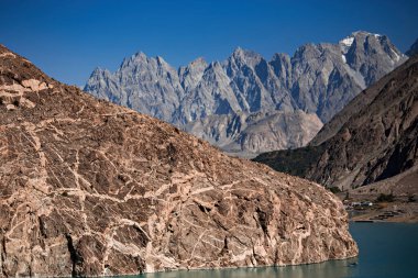 Passu Dağları manzaralı, Karakoram Otoyolu Yukarı Hunza, Pakistan