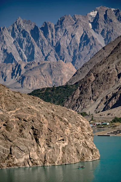Lago Attabad Vista Soleada Autopista Karakoram Hunza Vally Pakistán — Foto de Stock