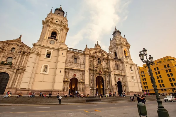 stock image Cathedral of Lima at Plaza de Armas in the historical center of Lima, Peru