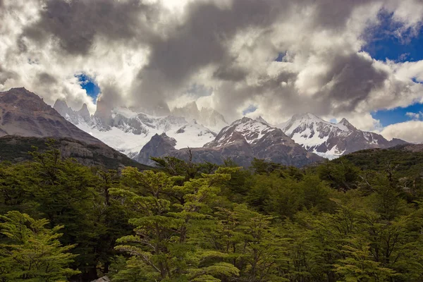 Patagoniens Vackra Natur Fitz Roy Trek Utsikt Över Anderna Los — Stockfoto