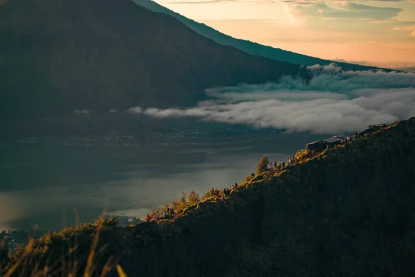 Εκπληκτική Ανατολή Πάνω Από Βουνό Abang Θέα Από Ηφαίστειο Batur — Φωτογραφία Αρχείου