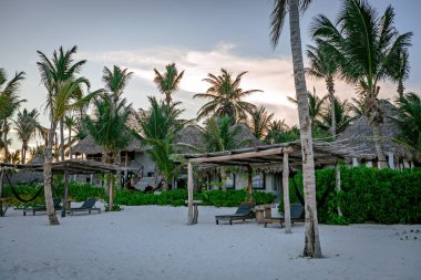 Meksika 'da geleneksel plaj villası, deniz kenarında lüks bir sahil evi, Meksika.