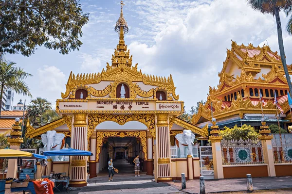 Temple Bouddhiste Birman Dhammikarama Penang Malaisie — Photo