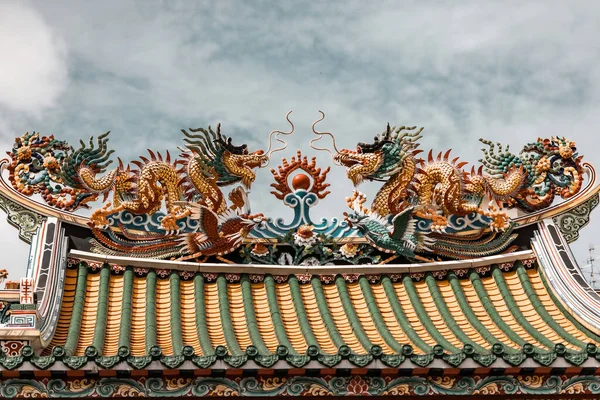 Dragón Techo Del Templo Chino Chinatown — Foto de Stock
