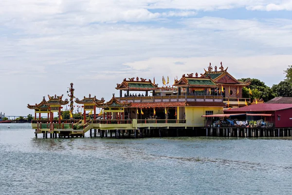 stock image Traditional Buddhist temple at Clan Jetty in George Town, Penang, Malaysia