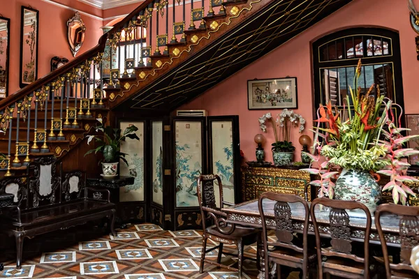 Interiores Históricos Mansão Peranakan Georgetown Penang — Fotografia de Stock