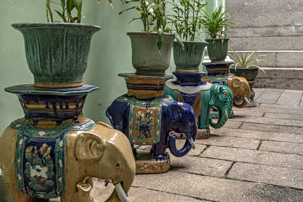 Historic Peranakan Mansion 인테리어 Chinese Vases Decor Georgetown Penang — 스톡 사진