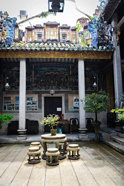 Interno Storico Della Villa Peranakan Nel Tempio Cinese Georgetown Penang — Foto Stock