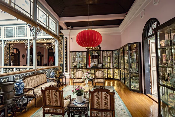 Interiores Históricos Mansão Peranakan Georgetown Penang — Fotografia de Stock