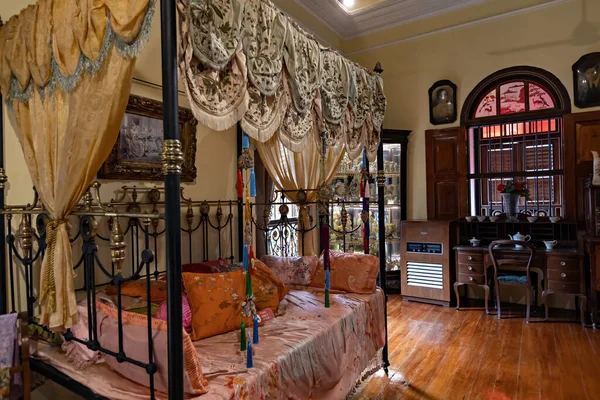 Interior Histórico Quarto Mansão Peranakan Mobília Madeira Velha Decoração Quarto — Fotografia de Stock