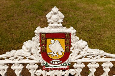 Yucatan, Meksika 'daki Central Park' taki Valladolid kasabasının arması.