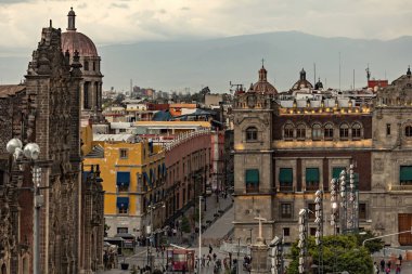 Mexico City, Meksika 'da Zocalo Meydanı hava manzarası