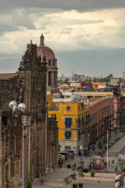 Mexico City, Meksika 'da Zocalo Meydanı hava manzarası