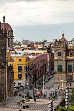 Mexico City, Meksika 'da Zocalo Meydanı hava manzarası