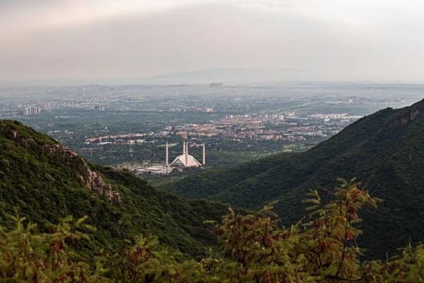 Вид Воздуха Мечеть Фейсала Исламабаде Пакистан — стоковое фото