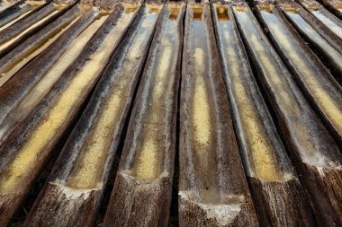 Amed, Bali, Endonezya 'da tuz üretimi endüstrisi