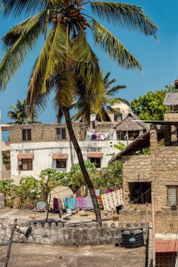 Shela town in Lamu island, old white houses in Lamu, Kenya