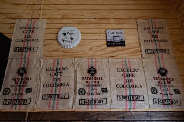 Coffee shop decoration coffee bags jute with logos