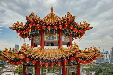 Thean Hou temple exterior detail, traditional chinese temple in Kuala Lumpur Malaysia