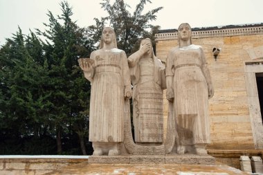 Anitkabir memorial on winter day in Ankara 
