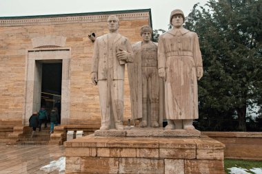 Anitkabir memorial on winter day in Ankara 