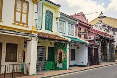 Traditional chinese style houses in Melaka historical town, Malaysia