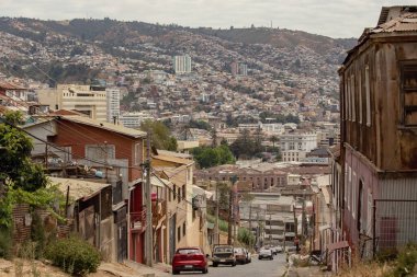 Valparaiso şehri, Valparaiso, Şili 'de renkli evler