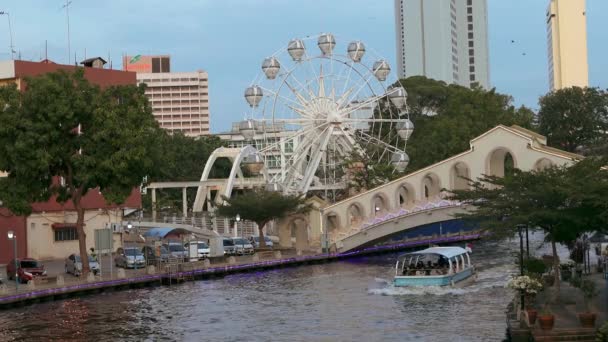 River Cruise Melaka River Historical Town Melaka Malaysia — Video Stock