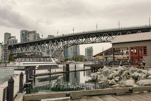 Granville Sziget Kikötő Lakóépületek Vancouver Belvárosában Kanada — Stock Fotó