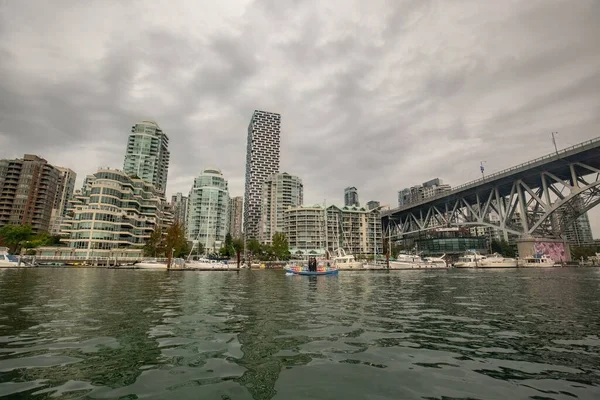Granville Sziget Kikötő Lakóépületek Vancouver Belvárosában Kanada — Stock Fotó