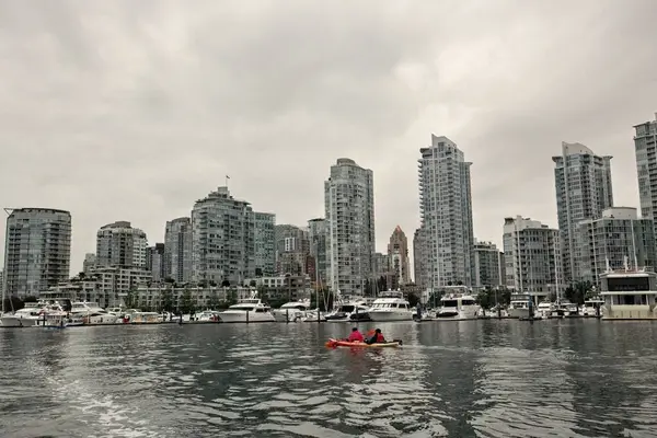 Yachthafen Granville Island Und Wohngebäude Vancouver Downtown Canada — Stockfoto
