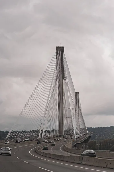Die Port Mann Bridge Ist Eine Spurige Schrägseilbrücke British Columbia — Stockfoto