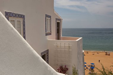 Albufeira plajı hava manzarası (Praia do Peneco), Güney Portekiz