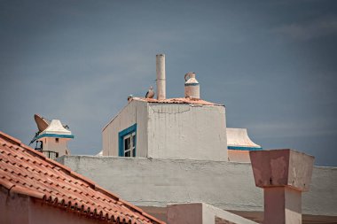 Geleneksel evler ve Portekiz 'in Albufeira Eski Kasabası, Algarve mimarisi