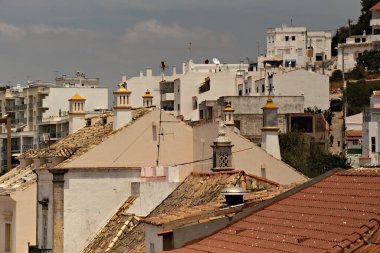 Albufeira plajı hava manzarası (Praia do Peneco), Güney Portekiz