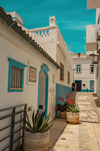 Geleneksel Evler Albufeira Eski Kasabası Algarve Portekiz Mimarisi — Stok fotoğraf