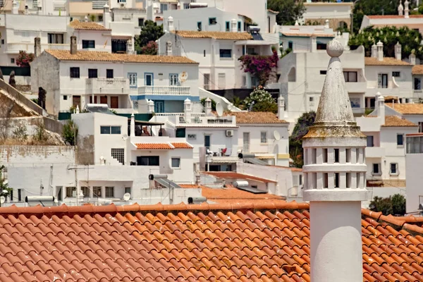 stock image Traditional houses anfd portugese architecture of Albufeira Old town, Algarve, Portugal